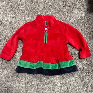 Florence Eiseman Velour Half Zip With Flower Pull Size 2T NWOT